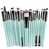KOLIGHT 20 Pcs Pro Makeup Set Powder Foundation Eyeshadow Eyeliner Lip Cosmetic Brushes (Black+Green)