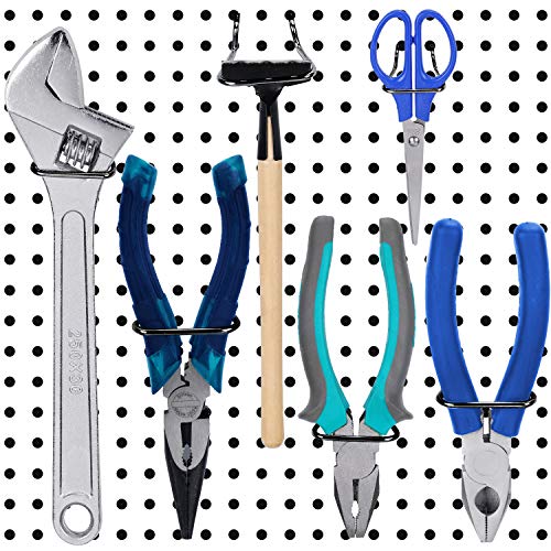 30 Pieces Pegboard Plier Holders, Black Double Loop Stainless Steel