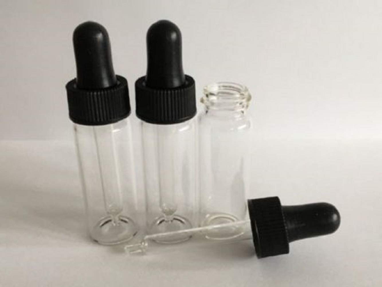 CMJ™ 2 x 10ml CLEAR Glass Bottle Ear Eye Drops PIPETTE Aromatherapy Empty UK Seller (Two Bottles)