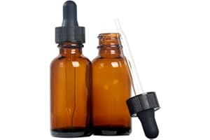 Magic Season Amber Boston Round Glass Bottles (30 ml with Droppers/ 2 Pcs)