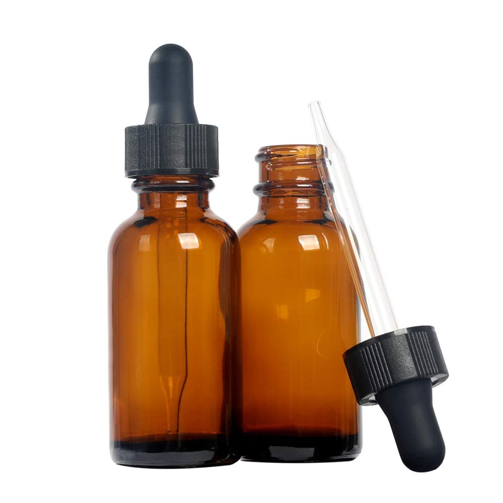 Magic Season Boston Round Glass Bottles (Amber / 30 ml with Droppers / 2 Pcs)