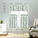 jinchan Linen Floral Printed Valance for Kitchen Living Room Rod Pocket Window Treatments 1 Panel 15 inch Sage and White