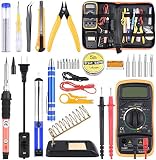 ETEPON Soldering Iron Kit with Digital Multimeter, Upgraded Soldering Iron Kit Electronic Soldering Tools Best for Soldering, Electric, Jewellery, Welding Work 24Pcs ET008