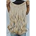 Invisible Wire Hair Extensions Pieces Secret Curly Wavy Hair Extension Synthetic Adjustable Headband for Women Hairpieces (20 Inch (Pack of 1), Beige Blonde)