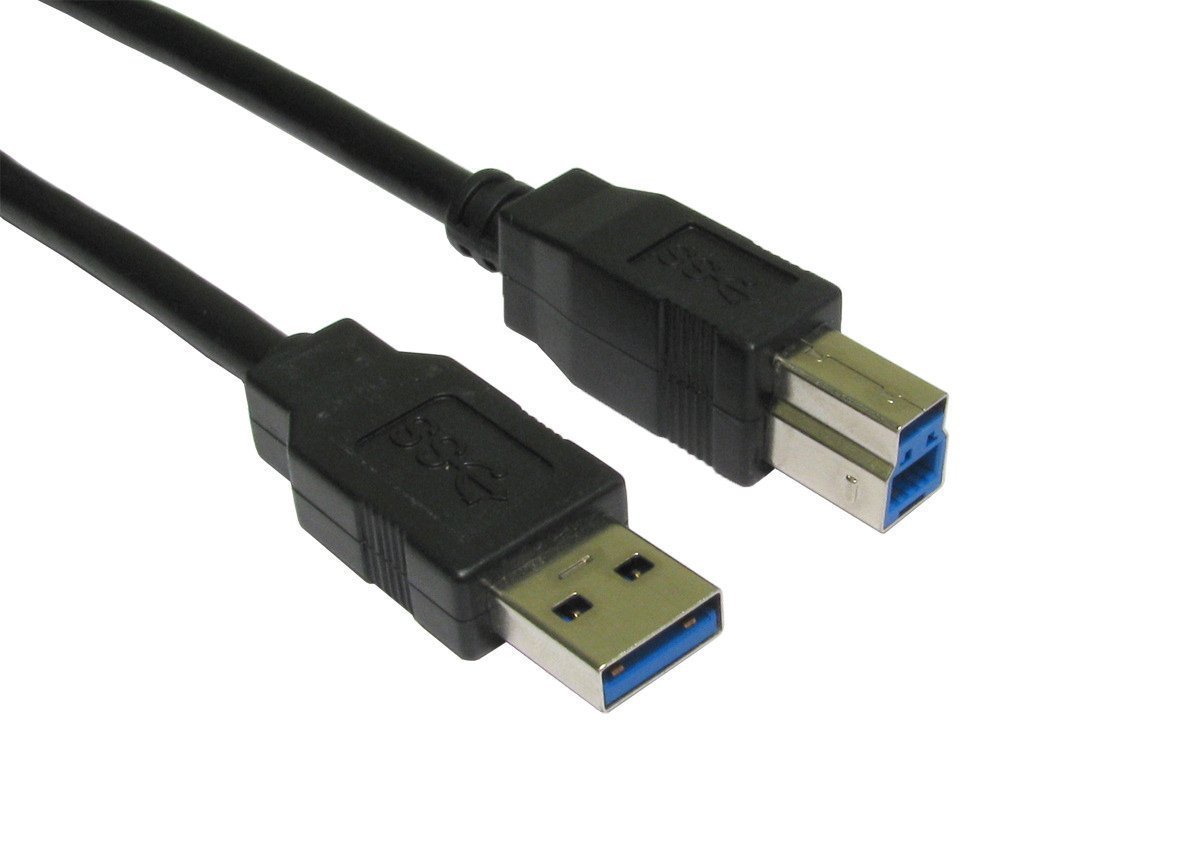 World of Data USB 3.0 A to B Cable, 2m, Super Speed 5Gbps, 100% Copper, Shielded, Gold Contacts, Black โ image 1