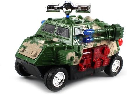 Military Levin Fleet Battery Operated Bump & Go Toy Armored Truck w/ Sounds, Lights, Music (Colors May Vary)