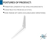 XFORT London Shelf Brackets White 14 x 12 inch 10 Pack Wall Mounted view 4