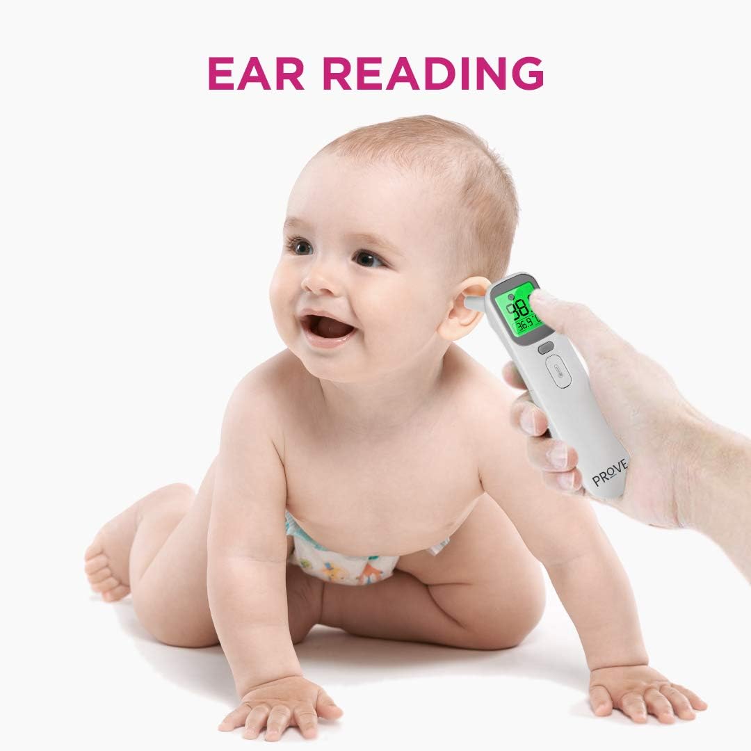 Prove Multifunction Infrared Thermometer | 4-in-1 Infrared Thermometer for Kids and Adults | Adult Forehead Mode, Child Forehead Mode, Ear Mode, and Object/Room Mode | Color Changing Fever Indicator: Health & Personal Care