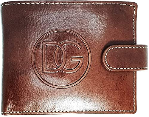 DG STUDIO Men's Genuine Leather Wallet Black RFID Safe Bifold Card Holder ID Window Coin Zipper Pocket with Gift Box