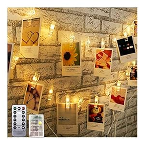 LED fotoclip String Lights Jsdoin 9,35 ft/3 m 20 LEDs Fairy Twinkle Lights Foto Peg Batterij aangedreven String Lights…