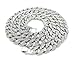 Mens Iced Out Hip Hop Silver CZ Miami Cuban Link Chain 8