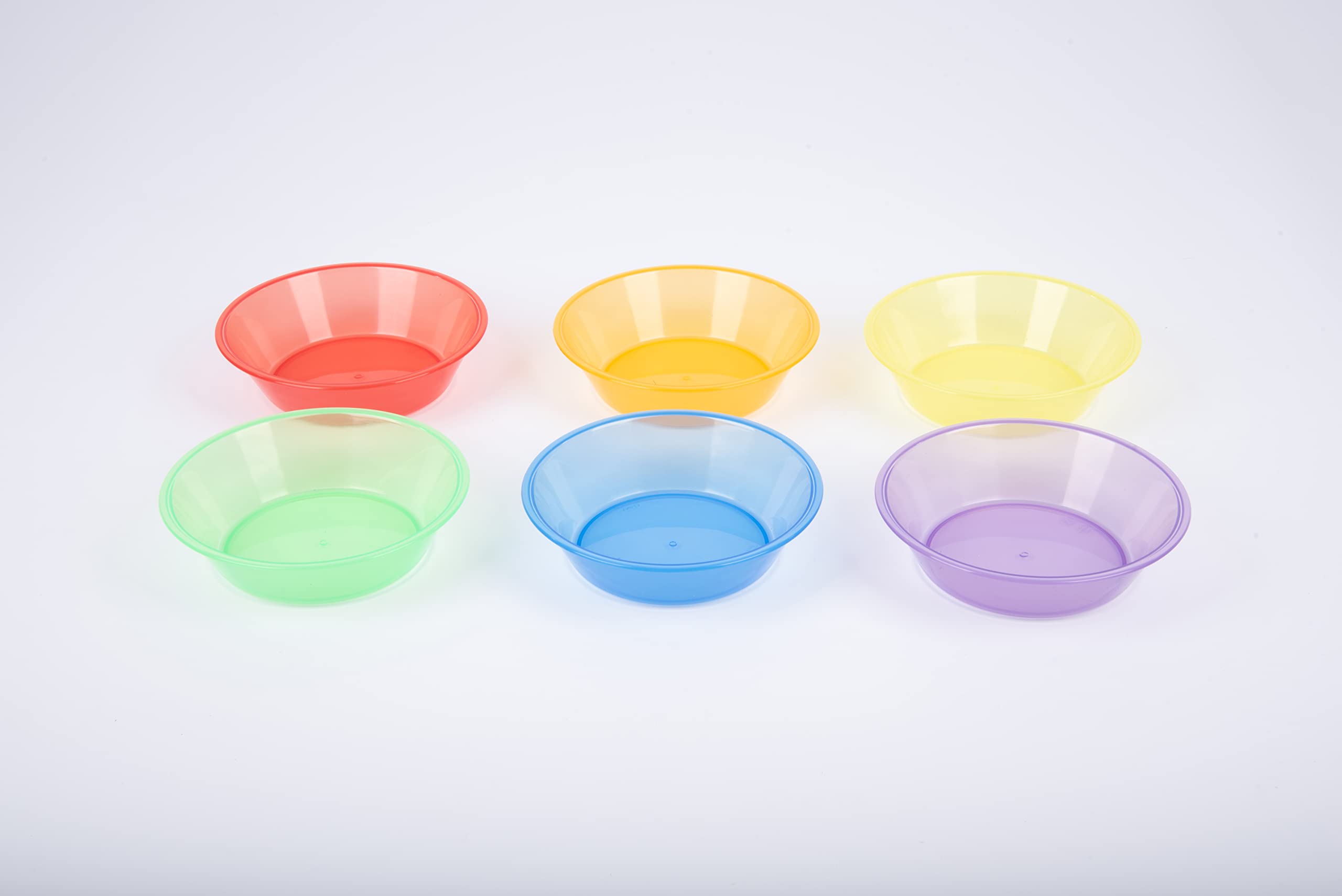 tickit Translucent Colour Sorting Bowls – Set of 6 (Red, Orange, Yellow, Green, Blue, Purple) for Counting, Sorting & Play