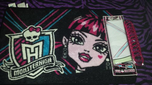 14 Pieces Monster High Bath Set Bathroom Mat Peva Shower Curtain