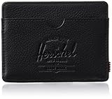Herschel Supply Co. Men's Charlie Leather RFID Blocking Card Holder Wallet, Black Pebbled Leather