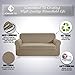 CHUN YI Stretch Sofa Slipcover 2 Piece Sofa Cover, 3 Seater Couch Slipcover Coat Soft Washable Furniture Covers with Elastic Bottom, Checks Spandex Jacquard Fabric, Large, Sand