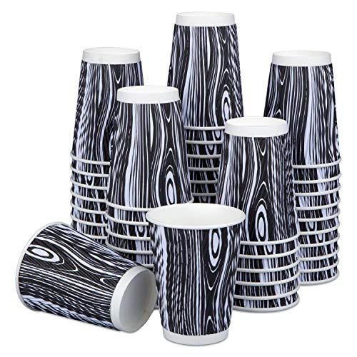 Disposable Paper Coffee Cups 12 Oz - Thick Insulated Cups with Ripple Wall Insulation, Non-Slip & Comfortable - Eco-Friendly & Recyclable - To Go Cups, Ideal for Office, Home, Travel - 50 Pack