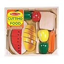 Melissa &amp; Doug Cutting Food - Play Food Set With 25+ Hand-Painted Wooden Pieces, Knife, and Cutting Board