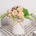 YIBELAAT Artificial Flowers Rose Bouquets with Vase Fake Silk Flower with Ceramic Vase Modern Bridal Flowers for Wedding Home Table Office Party Patio Decoration