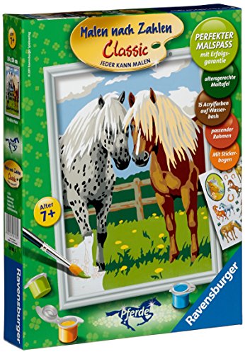 Ravensburger 28180 - Glückliche Pferde - Malen nach Zahlen, 24 x 18 cm