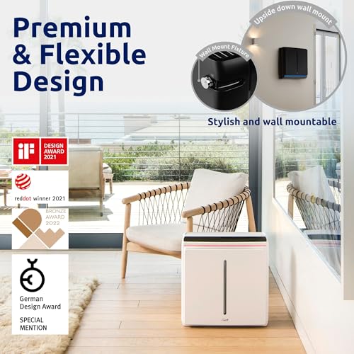 Rabbit Air, A3 SPA-1000N Air Purifiers for Home, Ultra Quiet HEPA Air Purifier - Wall Mountable Air Purifiers for Home Large Room, Allergies, Dust, Mold, Smoke & VOCs - (Black, Odor Remover Filter)