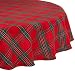 DII Holiday Plaid Round Tablecloth, 100% Cotton with 1/2" Hem for Holiday, Family Gatherings, & Christmas Dinner (70" - Seats 4 to 6)