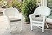 Jeco Wicker Chair with Tan Cushion, Set of 2, White/W00206-