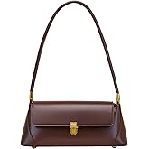 Farcauo Vintage Shoulder Bags Small Purses for Women Brown Pu Leather Handbags Mini y2k Bag Shoulder Purse With Zipper