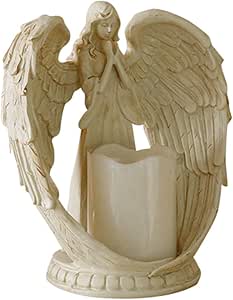 WINOMO - Figura de ángel sin llama, LED, vela de guardián, alas de