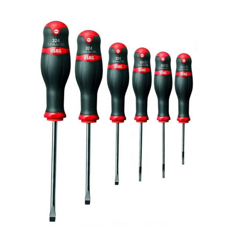 USAG U03240652 - 324 SE6 - Set of 6 screwdrivers for slot-head screws