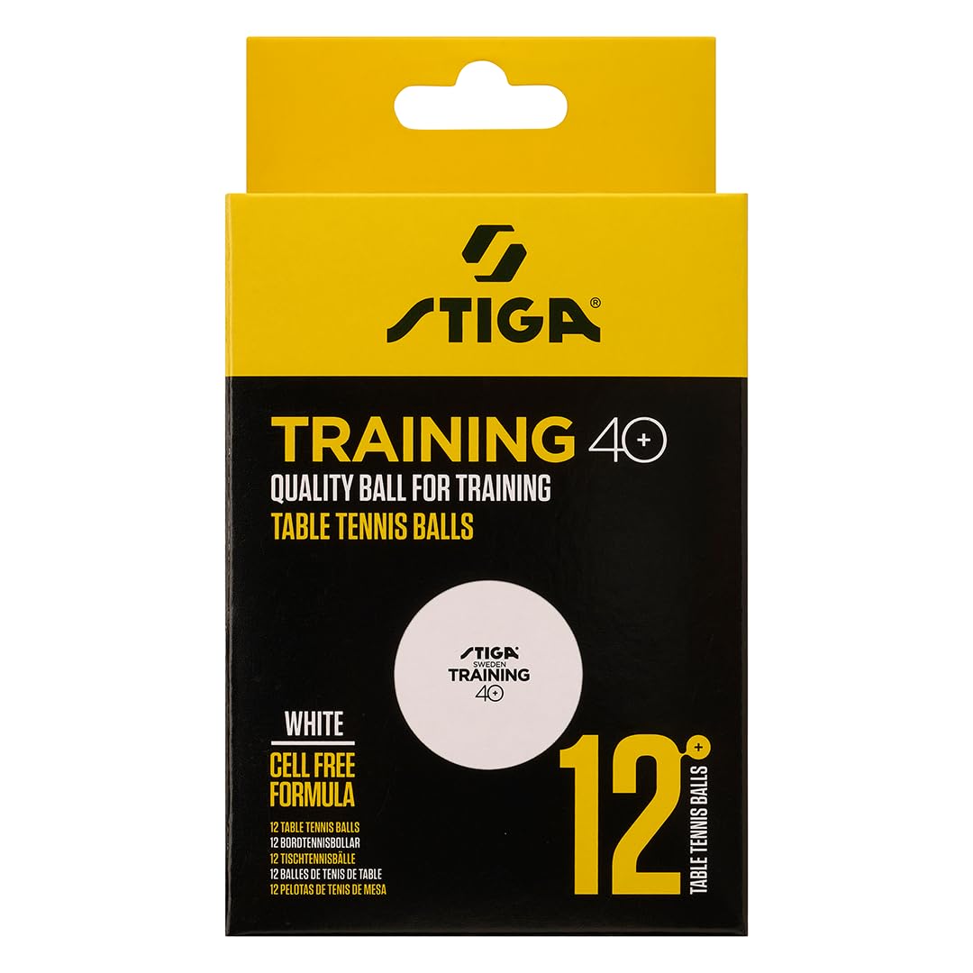 Stiga Table Tennis Balls Training 40+ ITTF-Approved - Pack of 12 - White