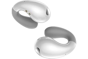 Boytond Ultra Open Ear Earbuds - Ergonomic Clip-On Earbuds, Small Bone Conduction Over-The-Ear Headphones with Waterproof Design, Perfect Running Headphones for Sports and Fitness, Elegant White