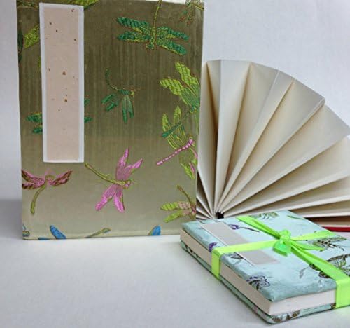 Yuemei Accordion Book with Dragonfly Brocade Cover, 7 by 5-Inch