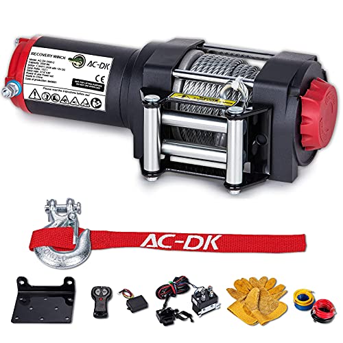 ACDK 12V Electric 3500 lb ATV Winch, OffRoad Waterproof Steel Cable