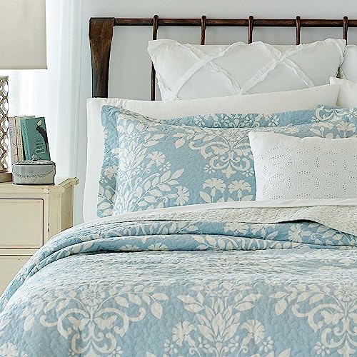 Laura Ashley Rowland Collection Quilt Set 100 Cotton, Reversible
