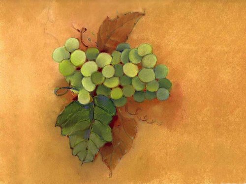 Small Tempered Glass Kitchen Board, Grapes Cluster