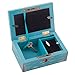 Cottage Garden Lord Bless and Keep You Petite Locket Distressed Teal Music Box Plays How Great Thou Art