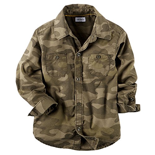 Carter's Boys Camo Button-Front Shirt, Green, 12m [Apparel]