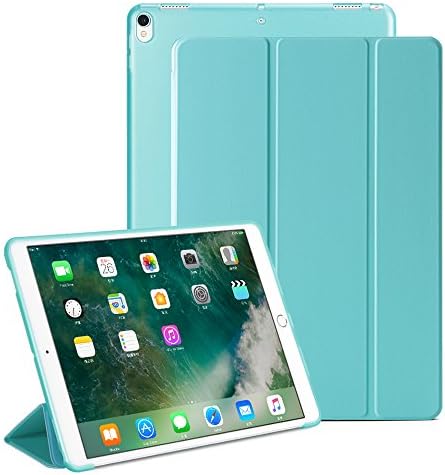 iPad Pro 10.5 Case, XULIS Lightweight Smart Case, PU Leather Front and Translucent Soft TPU Back With Tri-Fold Stand and Magnetic Auto Sleep/ Wake Function for iPad Pro 10.5 2017 Release（Water blue）