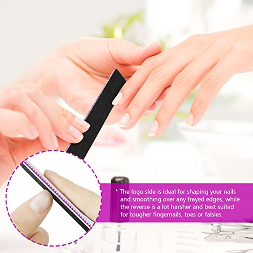10PCS Nail Files Buffers Set, Double Sided Emery Board 100/180 High Grit Manicure Fingernail File Tool for Nail Kit, Home Professional Nail File Tool Black and Off-white