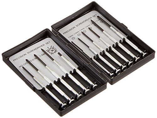 Trisonic TRISONIC11 Piece Precision Screwdriver Kit Phillips/Cross & Flat/Slot/Slotted Head Set, Small, 11 Piece