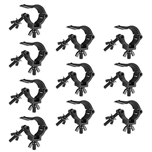 10 Pack Clamps Fit 35-40mm OD Pipe 1.38-1.58 Inch DJ Lighting Mount Quick Lock Duty 220 Lbs Aluminum Alloy 6061 - Thumbnail 7