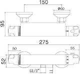 Marketero Thermostatic Shower Mixer Tap Wall Mounted Chrome Brass view 8