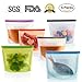 6 Packs Silicone Food Storage Bags - Reusable and Sealable, Leakproof Foodsaver Bags for Heating, Freezing, Microwaving and as Snack Bags by FreshEco