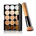 Fashion Women Professional 15 Color Makeup Cosmetic Contour Concealer Palette Make Up+Sponge+Concealer Brush