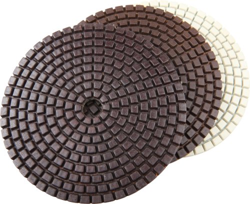 4" 3-Step Dry/Wet Diamond Polishing Pads Set of 3 PCS for Granite Polish/Concrete Polisher