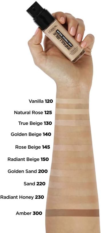 L'Oreal Paris Foundation, Infallible 32H Fresh Wear Foundation, longwear coverage, Radiant finish, Water - Image 5