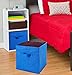 Handy Laundry 6-Pack Foldable Cube Storage Bins – Decorative Collapsible Organizer for Shelves, Closets, Underbed, Clothes, or Kids’ Toys (Blue)