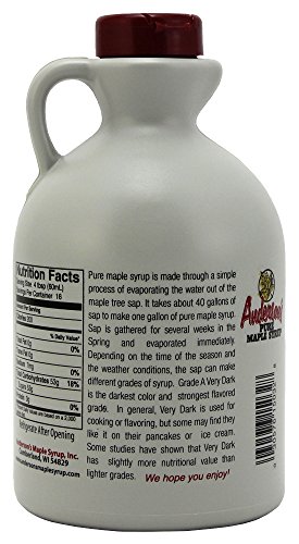 Anderson's Pure Maple Syrup, Grade A Very Dark/Grade B, 32 Ounce (Frustration Free Packaging)