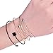 MECOO Womens Fadeless Charm Bangle Hypoallergenic Arrow Bracelet Silver＆Gold＆Black 3 Kinds for Choose (3 PCS Mix)