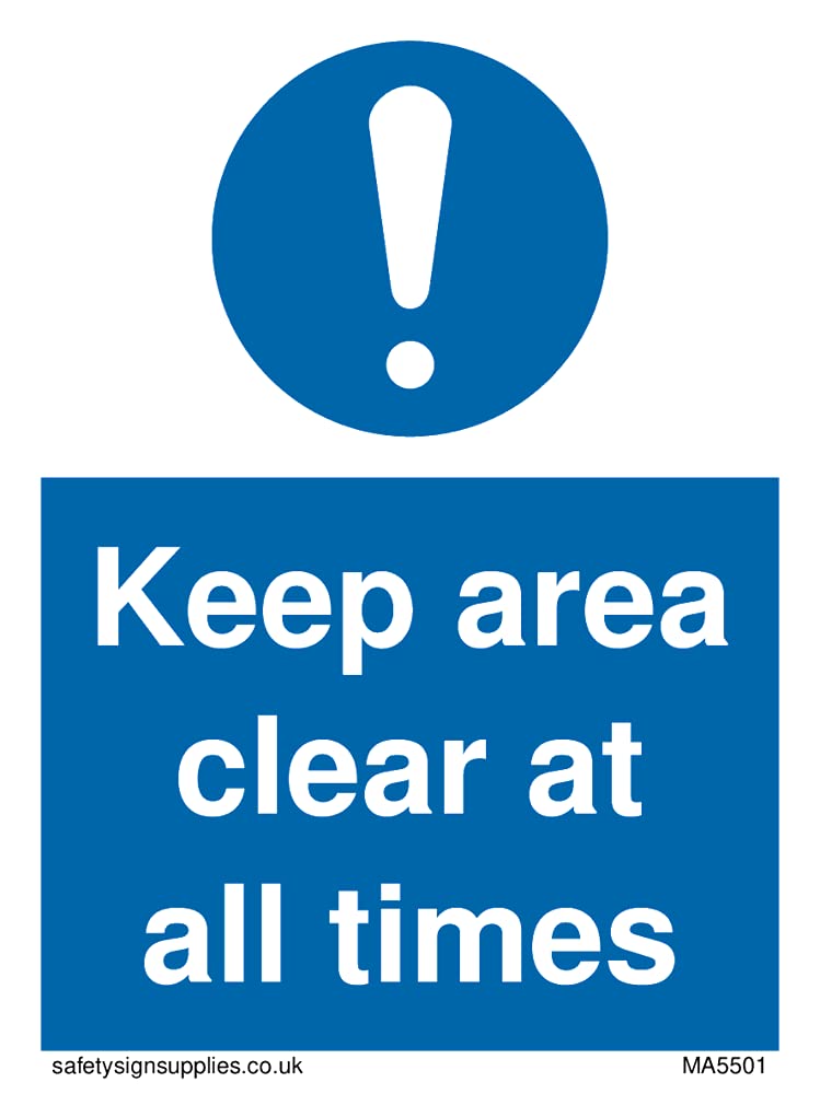 Viking Signs Pack of five - Keep area clear at all times Sign - 75x100mm - A7P